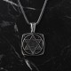 Glorria 925k Sterling Silver Men Seal of Solomon Necklace