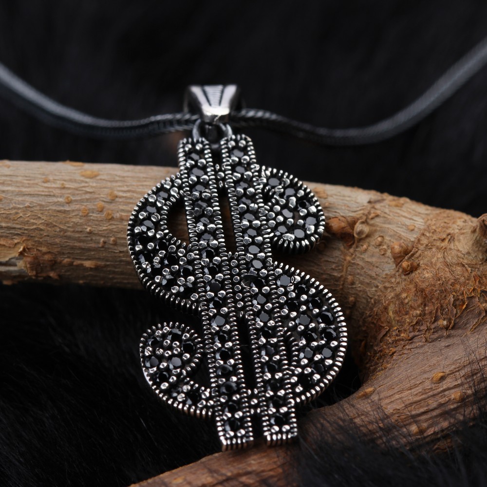 Glorria 925k Sterling Silver Men Dollar Necklace Glorria 925k Sterling Silver Men Dollar Necklace