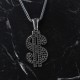 Glorria 925k Sterling Silver Men Dollar Necklace Glorria 925k Sterling Silver Men Dollar Necklace