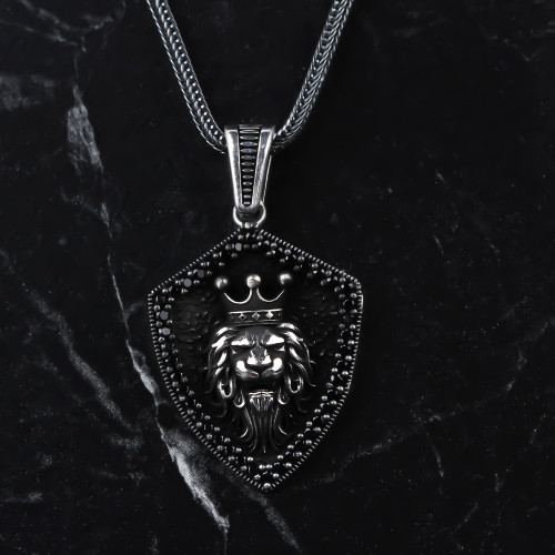 Glorria 925k Sterling Silver Men Lion King Necklace Glorria 925k Sterling Silver Men Lion King Necklace