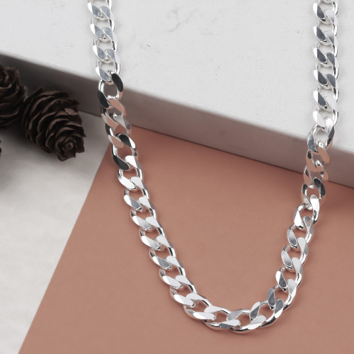 Glorria 925k Sterling Silver 7mm Gourmet Chain Necklace Glorria 925k Sterling Silver 7mm Gourmet Chain Necklace
