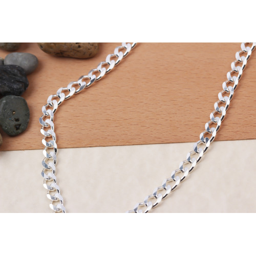 Glorria 925k Sterling Silver 6mm Gourmet Chain Necklace Glorria 925k Sterling Silver 6mm Gourmet Chain Necklace