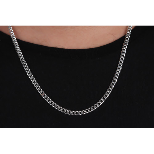 Glorria 925k Sterling Silver 5mm Gourmet Chain Necklace Glorria 925k Sterling Silver 5mm Gourmet Chain Necklace