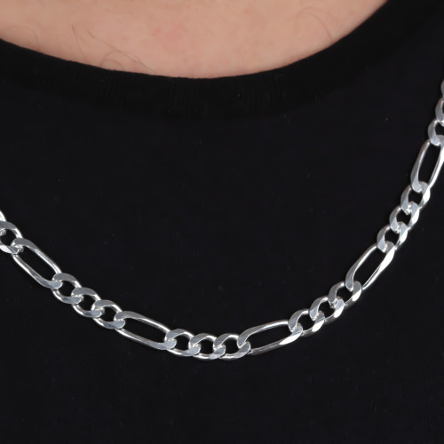 Glorria 925k Sterling Silver 7.5mm Figaro Chain Necklace Glorria 925k Sterling Silver 7.5mm Figaro Chain Necklace