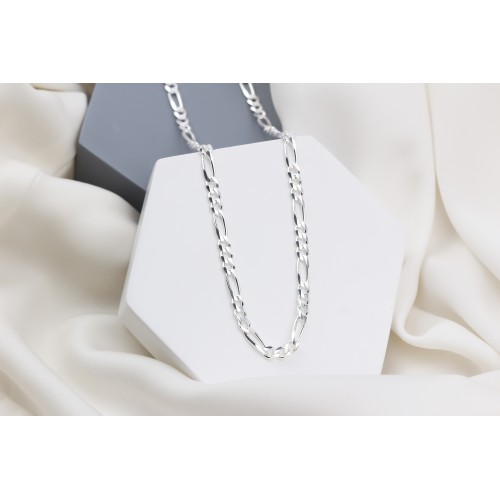 Glorria 925k Sterling Silver 6mm Figaro Chain Necklace Glorria 925k Sterling Silver 6mm Figaro Chain Necklace