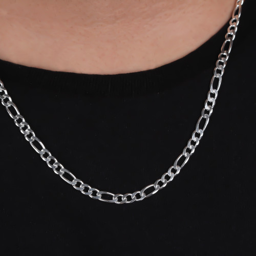 Glorria 925k Sterling Silver 5mm Figaro Chain Necklace Glorria 925k Sterling Silver 5mm Figaro Chain Necklace