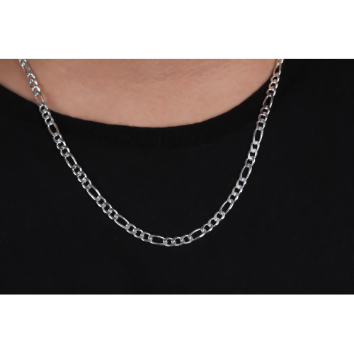 Glorria 925k Sterling Silver 5mm Figaro Chain Necklace Glorria 925k Sterling Silver 5mm Figaro Chain Necklace