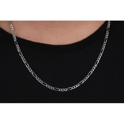 Glorria 925k Sterling Silver 4mm Figaro Chain Necklace Glorria 925k Sterling Silver 4mm Figaro Chain Necklace