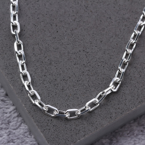 Glorria 925k Sterling Silver 6mm Anchor Chain Necklace Glorria 925k Sterling Silver 6mm Anchor Chain Necklace