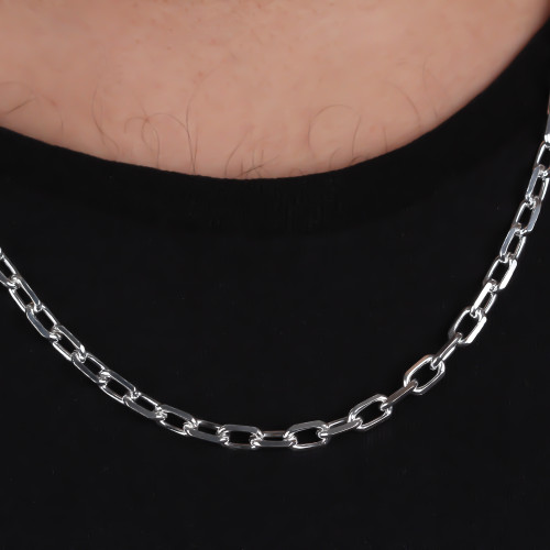 Glorria 925k Sterling Silver 6mm Anchor Chain Necklace Glorria 925k Sterling Silver 6mm Anchor Chain Necklace