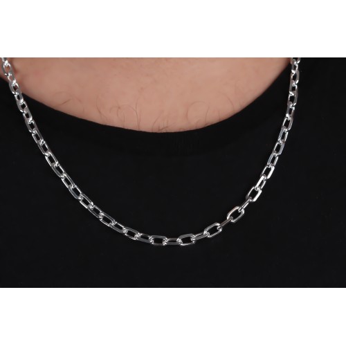 Glorria 925k Sterling Silver 6mm Anchor Chain Necklace Glorria 925k Sterling Silver 6mm Anchor Chain Necklace