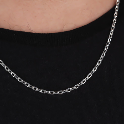Glorria 925k Sterling Silver 3.5mm Anchor Chain Necklace Glorria 925k Sterling Silver 3.5mm Anchor Chain Necklace
