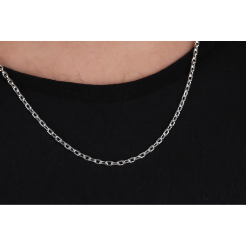 Glorria 925k Sterling Silver 3.5mm Anchor Chain Necklace Glorria 925k Sterling Silver 3.5mm Anchor Chain Necklace