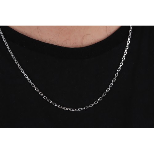 Glorria 925k Sterling Silver 3mm Anchor Chain Necklace Glorria 925k Sterling Silver 3mm Anchor Chain Necklace