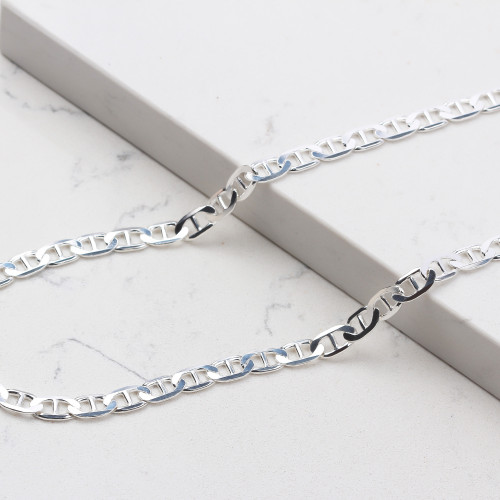 Glorria 925k Sterling Silver 7mm Mariner Chain Necklace Glorria 925k Sterling Silver 7mm Mariner Chain Necklace