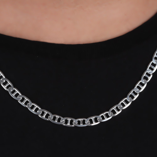 Glorria 925k Sterling Silver 7mm Mariner Chain Necklace Glorria 925k Sterling Silver 7mm Mariner Chain Necklace