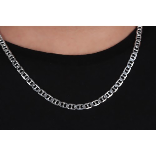 Glorria 925k Sterling Silver 7mm Mariner Chain Necklace Glorria 925k Sterling Silver 7mm Mariner Chain Necklace