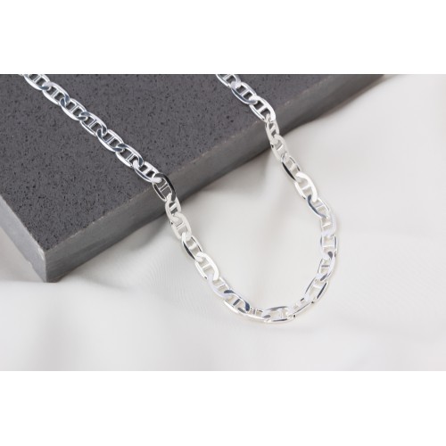 Glorria 925k Sterling Silver 6mm Mariner Chain Necklace Glorria 925k Sterling Silver 6mm Mariner Chain Necklace