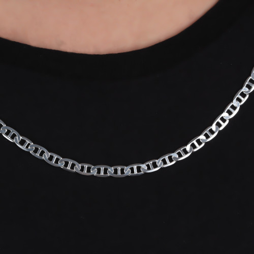 Glorria 925k Sterling Silver 6mm Mariner Chain Necklace Glorria 925k Sterling Silver 6mm Mariner Chain Necklace