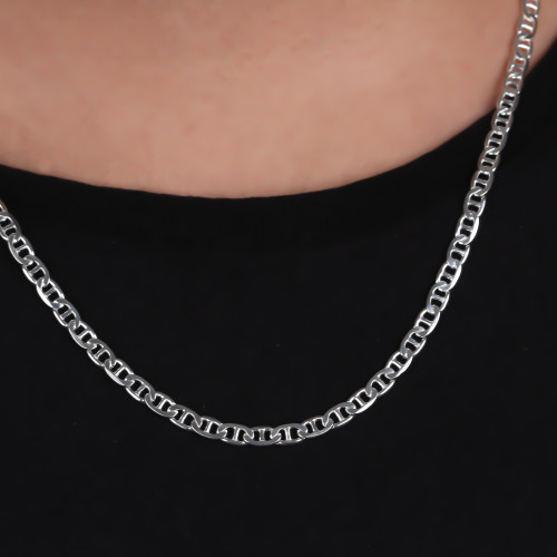 Glorria 925k Sterling Silver 5mm Mariner Chain Necklace Glorria 925k Sterling Silver 5mm Mariner Chain Necklace