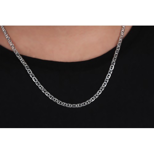 Glorria 925k Sterling Silver 5mm Mariner Chain Necklace Glorria 925k Sterling Silver 5mm Mariner Chain Necklace