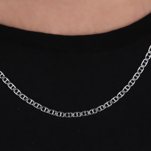 Glorria 925k Sterling Silver 4mm Mariner Chain Necklace Glorria 925k Sterling Silver 4mm Mariner Chain Necklace