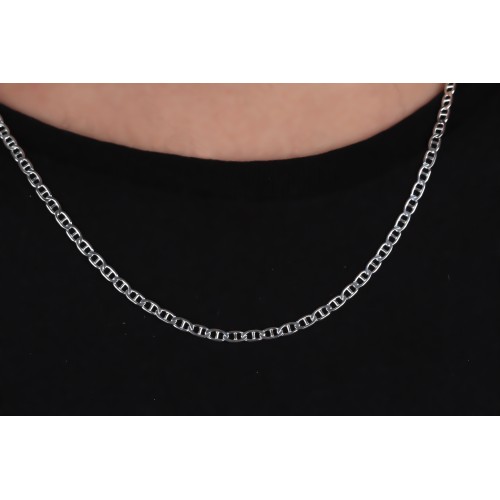Glorria 925k Sterling Silver 4mm Mariner Chain Necklace Glorria 925k Sterling Silver 4mm Mariner Chain Necklace