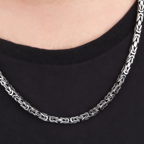 Glorria 925k Sterling Silver 5mm King Chain Necklace Glorria 925k Sterling Silver 5mm King Chain Necklace