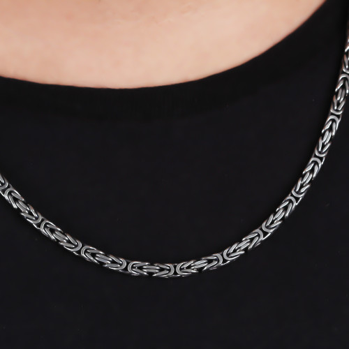 Glorria 925k Sterling Silver 4mm King Chain Necklace Glorria 925k Sterling Silver 4mm King Chain Necklace