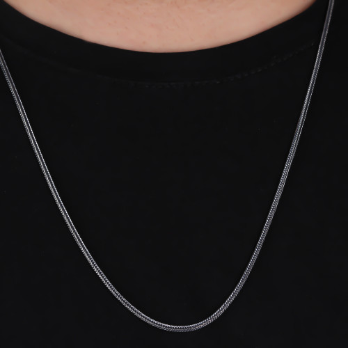 Glorria 925k Sterling Silver 2mm Foxtail Chain Necklace Glorria 925k Sterling Silver 2mm Foxtail Chain Necklace