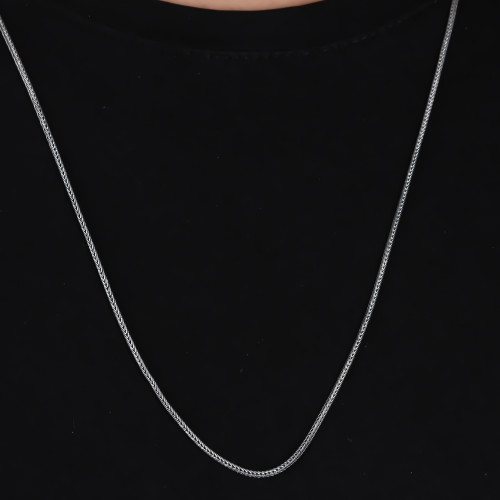 Glorria 925k Sterling Silver 2mm Foxtail Chain Necklace Glorria 925k Sterling Silver 2mm Foxtail Chain Necklace