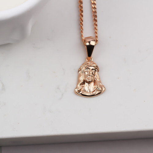 Glorria 925k Sterling Silver Gourmet Chain Jesus Christ Necklace