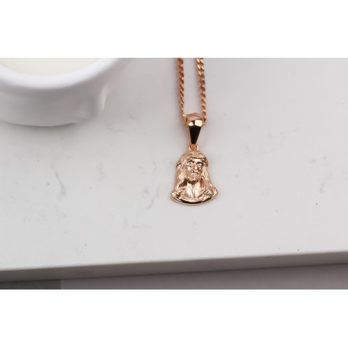 Glorria 925k Sterling Silver Gourmet Chain Jesus Christ Necklace Glorria 925k Sterling Silver Gourmet Chain Jesus Christ Necklace