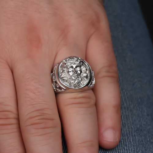 Glorria 925k Sterling Silver Jesus Christ Ring Glorria 925k Sterling Silver Jesus Christ Ring