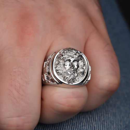 Glorria 925k Sterling Silver Jesus Christ Ring Glorria 925k Sterling Silver Jesus Christ Ring