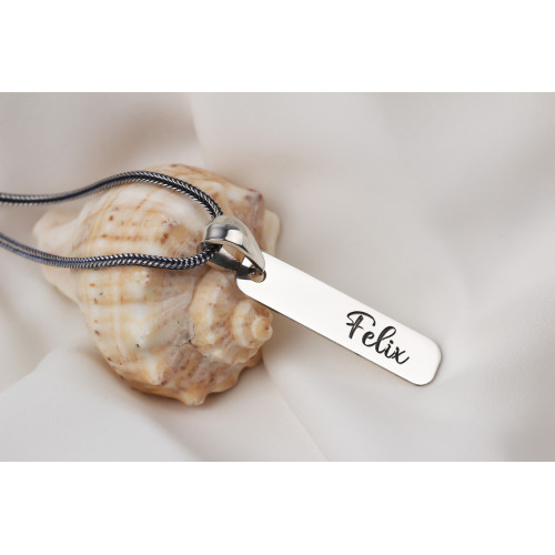 Glorria 925k Sterling Silver Men Personalized Name Bar Sterling Silver Necklace Glorria 925k Sterling Silver Men Personalized Name Bar Sterling Silver Necklace