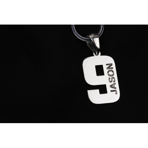 Glorria 925k Sterling Silver Men Personalized Name Numeral Silver Necklace Glorria 925k Sterling Silver Men Personalized Name Numeral Silver Necklace