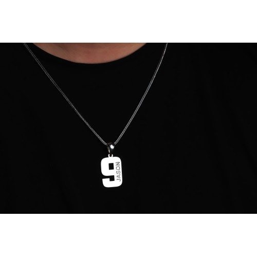 Glorria 925k Sterling Silver Men Personalized Name Numeral Silver Necklace Glorria 925k Sterling Silver Men Personalized Name Numeral Silver Necklace