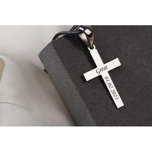 Glorria 925k Sterling Silver Men Personalized Name Cross Sterling Silver Necklace Glorria 925k Sterling Silver Men Personalized Name Cross Sterling Silver Necklace