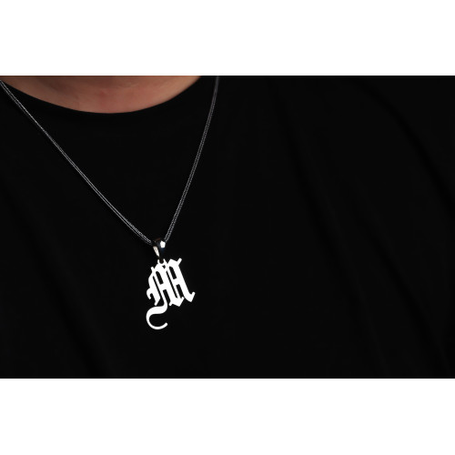 Glorria 925k Sterling Silver Men Personalized Gothic Letter Sterling Silver Necklace Glorria 925k Sterling Silver Men Personalized Gothic Letter Sterling Silver Necklace