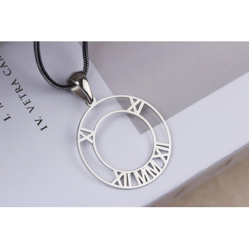 Glorria 925k Sterling Silver Men Personalized Roman Numeral Circle Silver Necklace Glorria 925k Sterling Silver Men Personalized Roman Numeral Circle Silver Necklace