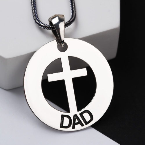 Glorria 925k Sterling Silver Men Personalized Cross Name Sterling Silver Necklace