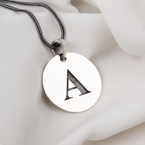 Glorria 925k Sterling Silver Men Personalized Plate Letter Sterling Silver Necklace Glorria 925k Sterling Silver Men Personalized Plate Letter Sterling Silver Necklace