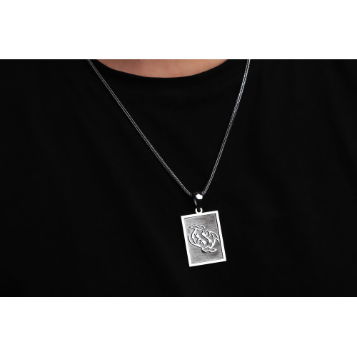 Glorria 925k Sterling Silver Men Horoscope Silver Necklace