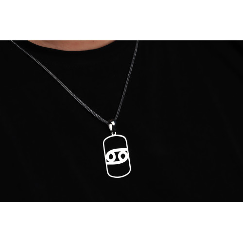 Glorria 925k Sterling Silver Men Horoscope Silver Necklace