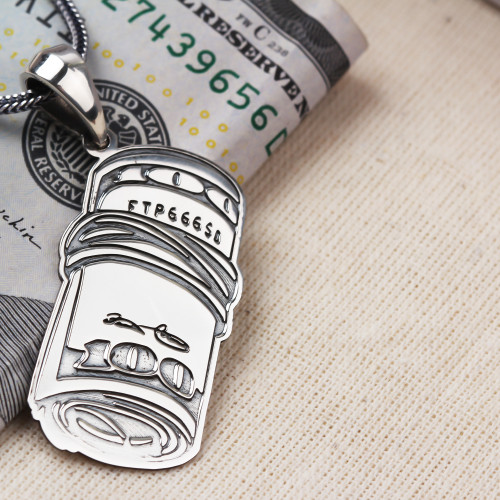 Glorria 925k Sterling Silver Men 100 Dollar Silver Necklace Glorria 925k Sterling Silver Men 100 Dollar Silver Necklace