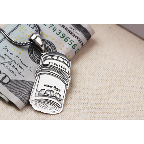 Glorria 925k Sterling Silver Men 100 Dollar Silver Necklace Glorria 925k Sterling Silver Men 100 Dollar Silver Necklace