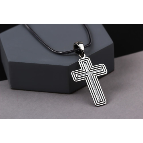 Glorria 925k Sterling Silver Men Cross Silver Necklace Glorria 925k Sterling Silver Men Cross Silver Necklace