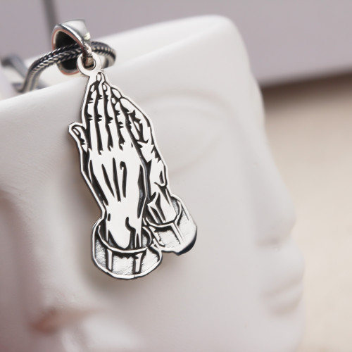 Glorria 925k Sterling Silver Men Prayer Silver Necklace