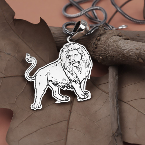 Glorria 925k Sterling Silver Men Lion Sterling Silver Necklace Glorria 925k Sterling Silver Men Lion Sterling Silver Necklace